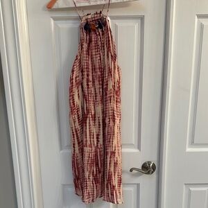 Muted Dark reddish pink and cream Tie-Dye Zara  Dress